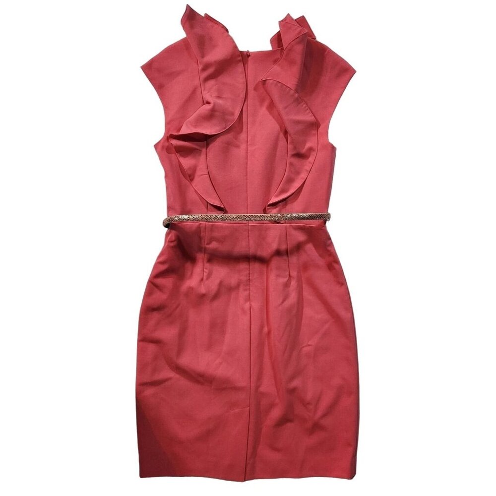 Calvin Klein Sleeveless‎ Coral Dress With Shimmer Belt Size S (See Measurements)